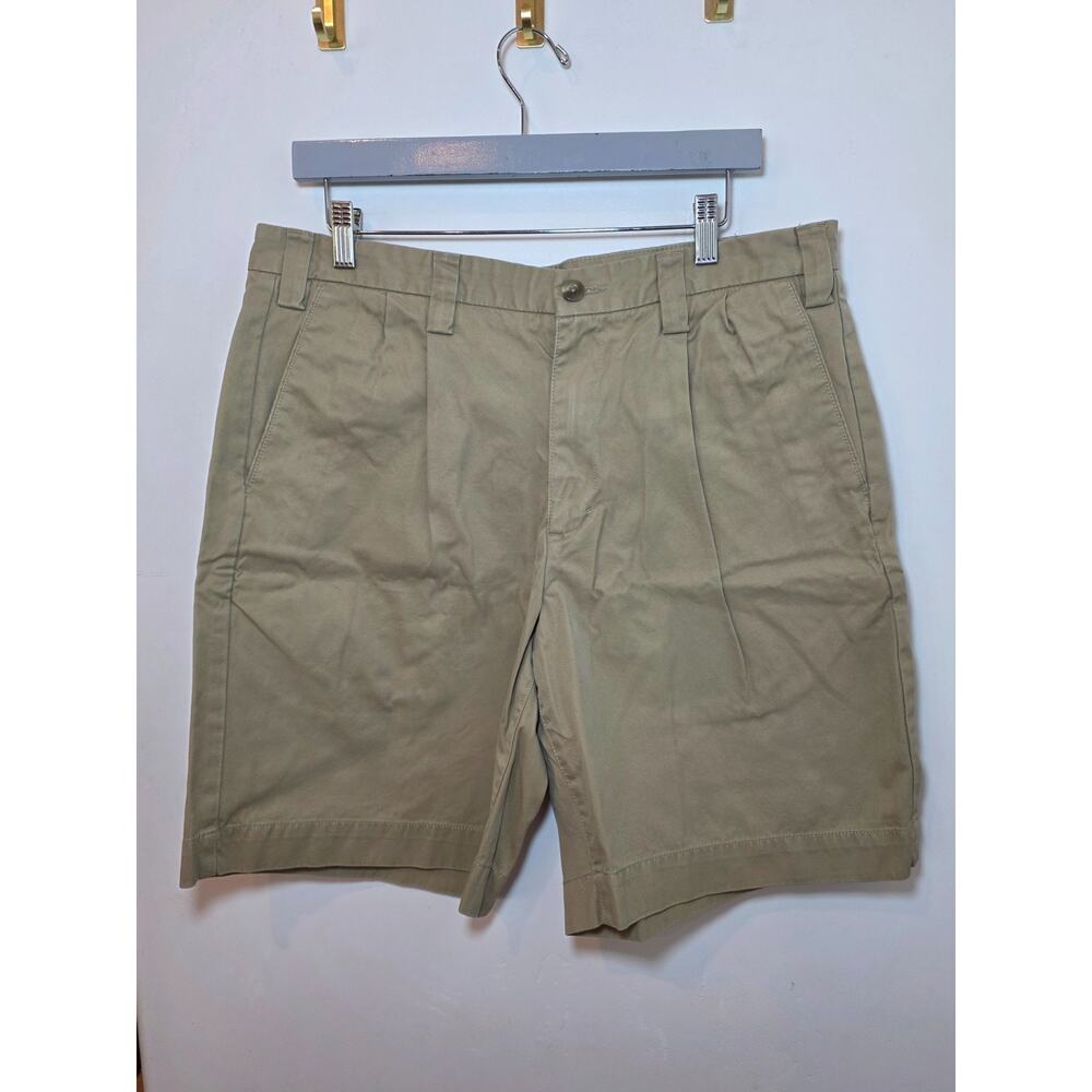 Eddie Bauer Pleated Front Safari Shorts Vintage Mens 36 Chino Cotton Casual